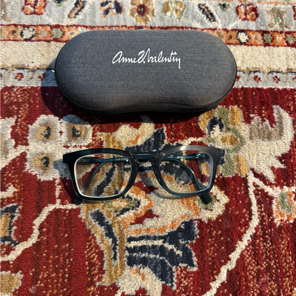 Anne & Valentin Hine Eyeglasses Prescription Blue Black